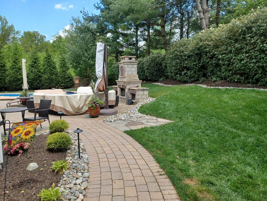 Patio and fireplace